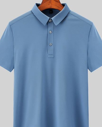 Męska koszulka polo jednokolorowa z białymi guzikami