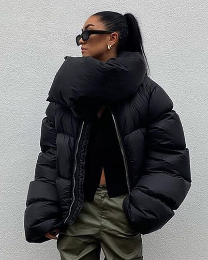 Damska kurtka zimowa puchowa z kołnierzem