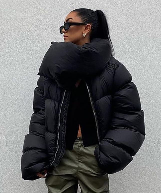 Damska kurtka zimowa puchowa z kołnierzem