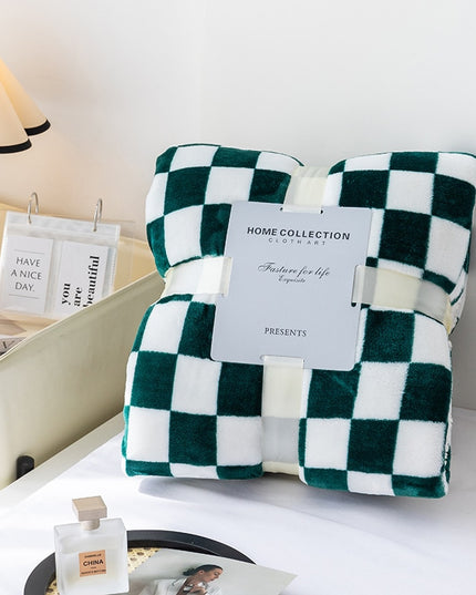 Miękki koc ozdobny w kratkę