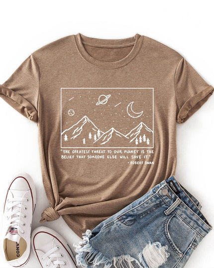 Damski T-shirt z nadrukiem z motywem nocnego nieba