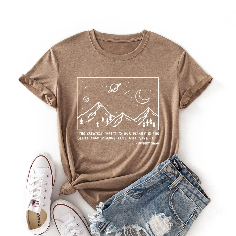 Damski T-shirt z nadrukiem z motywem nocnego nieba