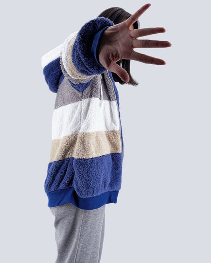 Damska bluza polarowa z kapturem czterokolorowa