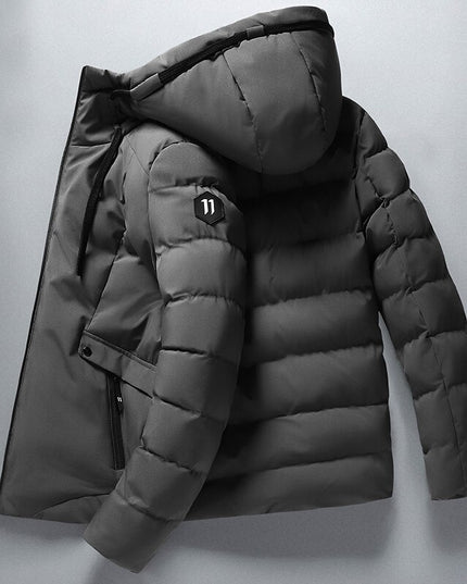 Męska kurtka zimowa ocieplana z kapturem