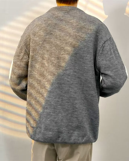 Męski sweter z dekoltem w łódkę z białym wzorem