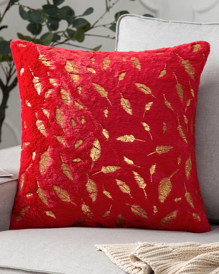 Poszewka na poduszkę futrzana ze złotym motywem