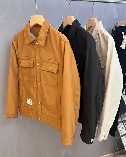 Męska kurtka przejściowa klasyczna z kołnierzykiem