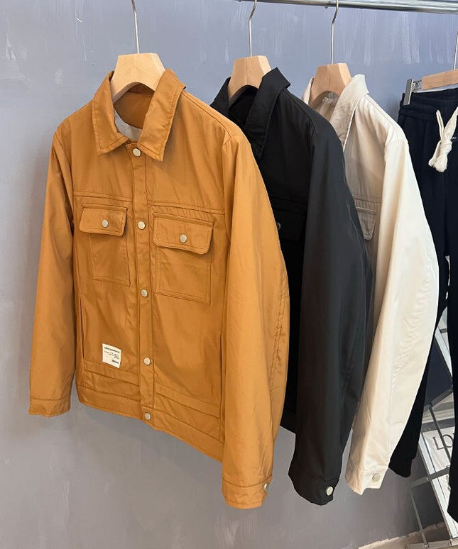 Męska kurtka przejściowa klasyczna z kołnierzykiem