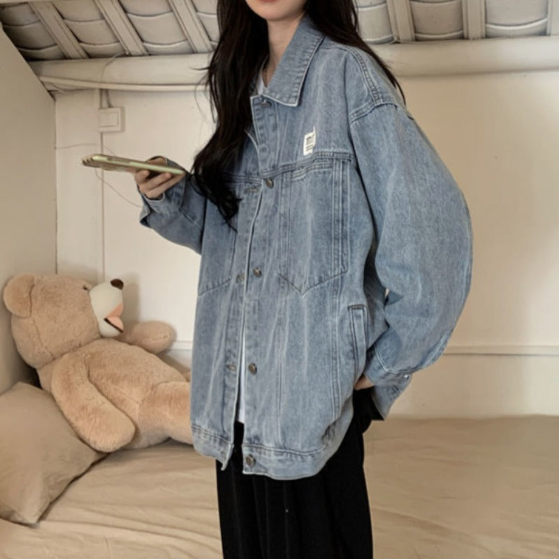 Damska kurtka jeansowa klasyczna oversize