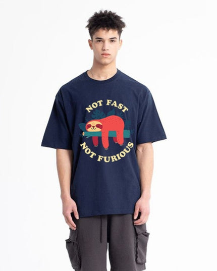Męski T-shirt z napisem "NOT FAST NOT FURIOUS"