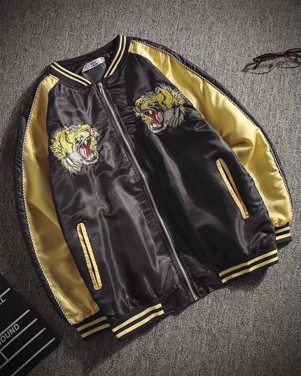 Męska kurtka przejściowa bomberka z nadrukiem tygrysa