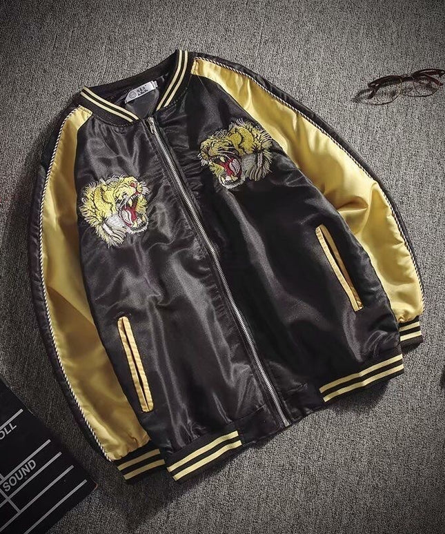 Męska kurtka przejściowa bomberka z nadrukiem tygrysa