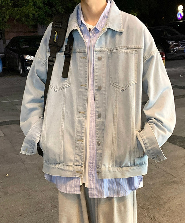 Męska kurtka jeansowa klasyczna oversize