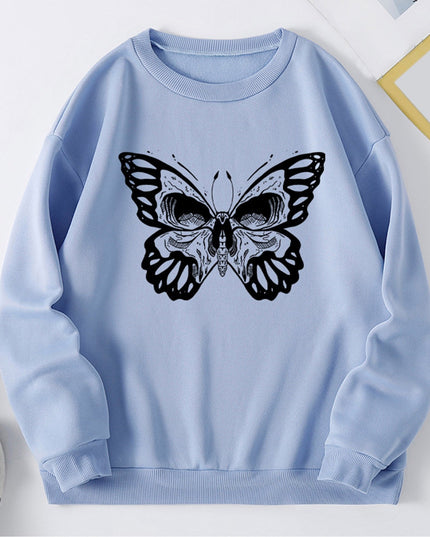 Damska bluza bez kaptura z nadrukiem motyla