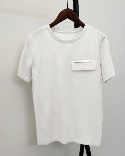 Damski T-shirt oversize klasyczny z klapką