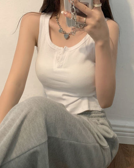 Damski top klasyczny z guzikami na dekolcie