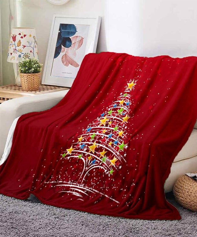 Koc świąteczny z nadrukiem świątecznym