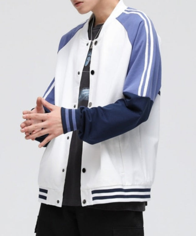 Męska kurtka przejściowa bomberka bejsbolówka z kontrastowymi rękawami