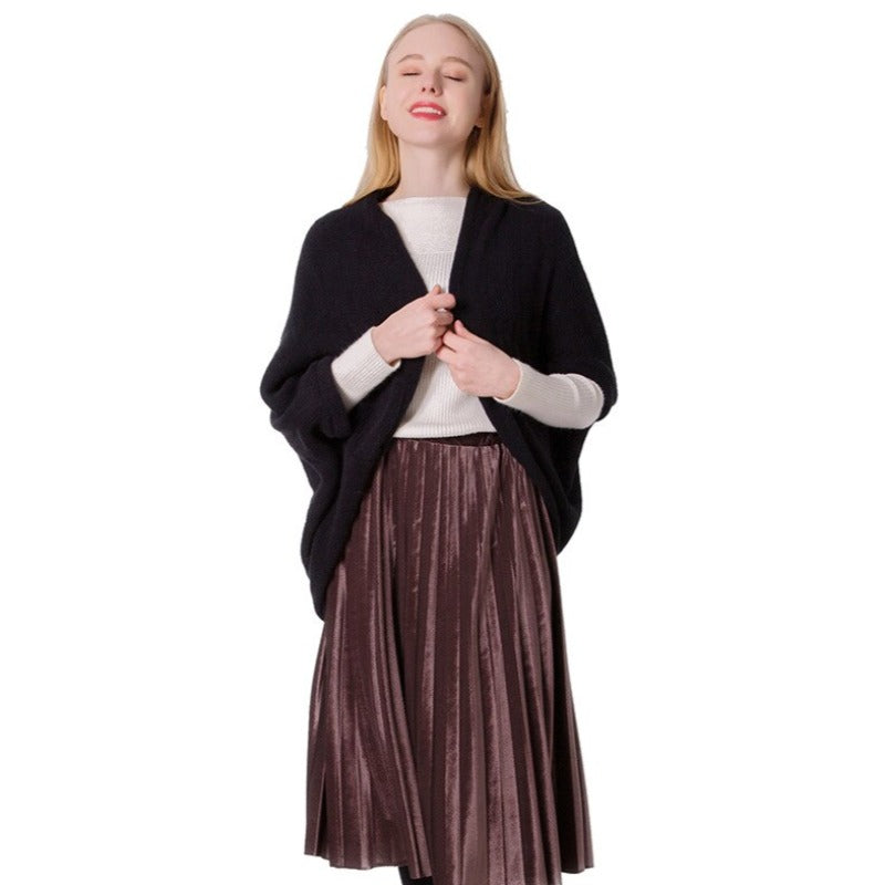 Damski sweter typu ponczo oversize nietoperz