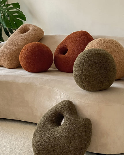 Poduszka dekoracyjna wełniana w ciepłych kolorach