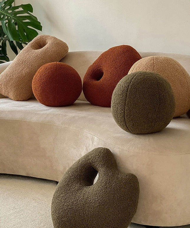 Poduszka dekoracyjna wełniana w ciepłych kolorach