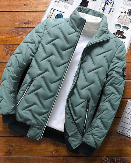 Męska kurtka zimowa pikowana ze stójką