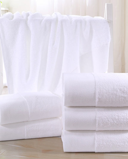 Ręcznik saunowy bawełniany biały z wykończeniem