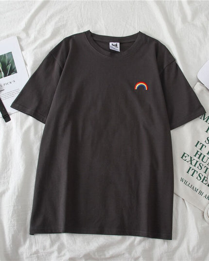 Damski T-Shirt oversize z naszywką