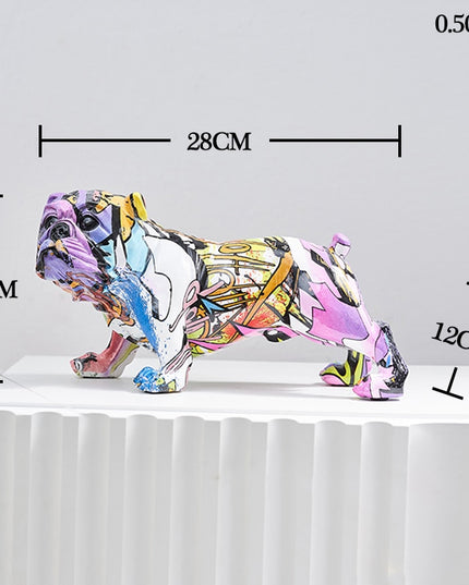 Figurka dekoracyjna kolorowa pies graffiti