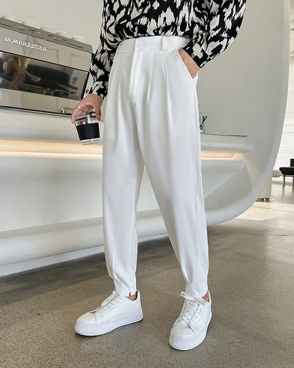 Męskie spodnie eleganckie o luźnym kroju