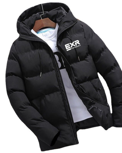 Męska kurtka zimowa klasyczna pikowana z kapturem