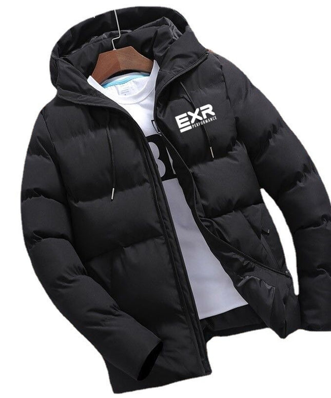 Męska kurtka zimowa klasyczna pikowana z kapturem