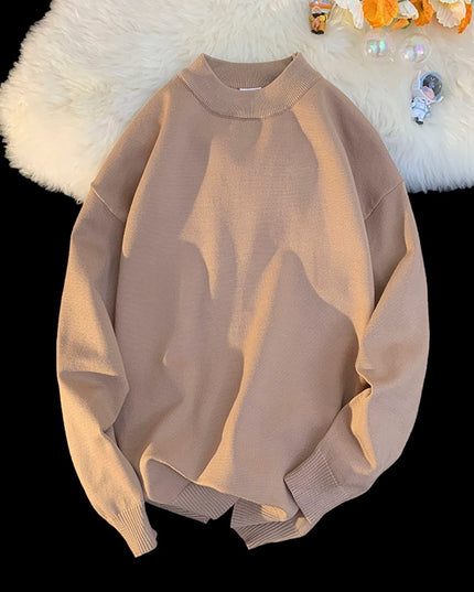 Męski sweter prążkowany z dekoltem w łódkę o kroju oversize