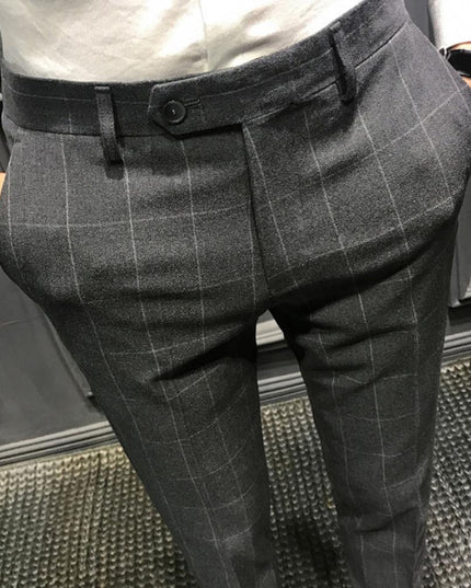 Męskie spodnie chinosy we wzór w kratkę