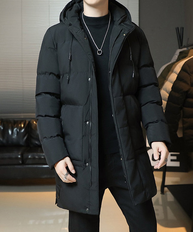 Męska kurtka zimowa długa z kapturem
