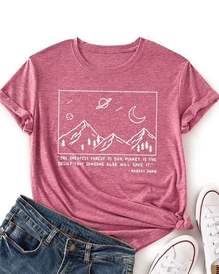 Damski T-shirt z nadrukiem z motywem nocnego nieba