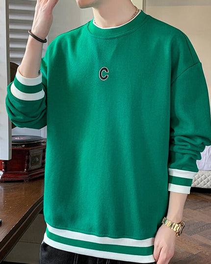 Męska bluza ze ściągaczami w paski