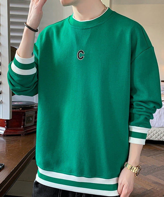 Męska bluza ze ściągaczami w paski