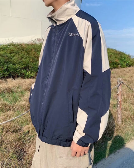 Męska kurtka przejściowa wiatrówka ze stójką