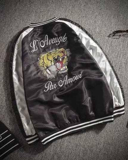 Męska kurtka przejściowa bomberka z nadrukiem tygrysa