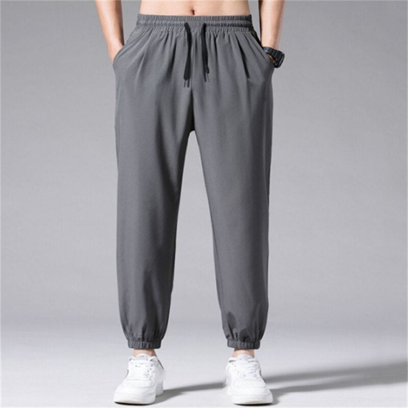 Męskie spodnie treningowe joggery z wodoodpornej tkaniny