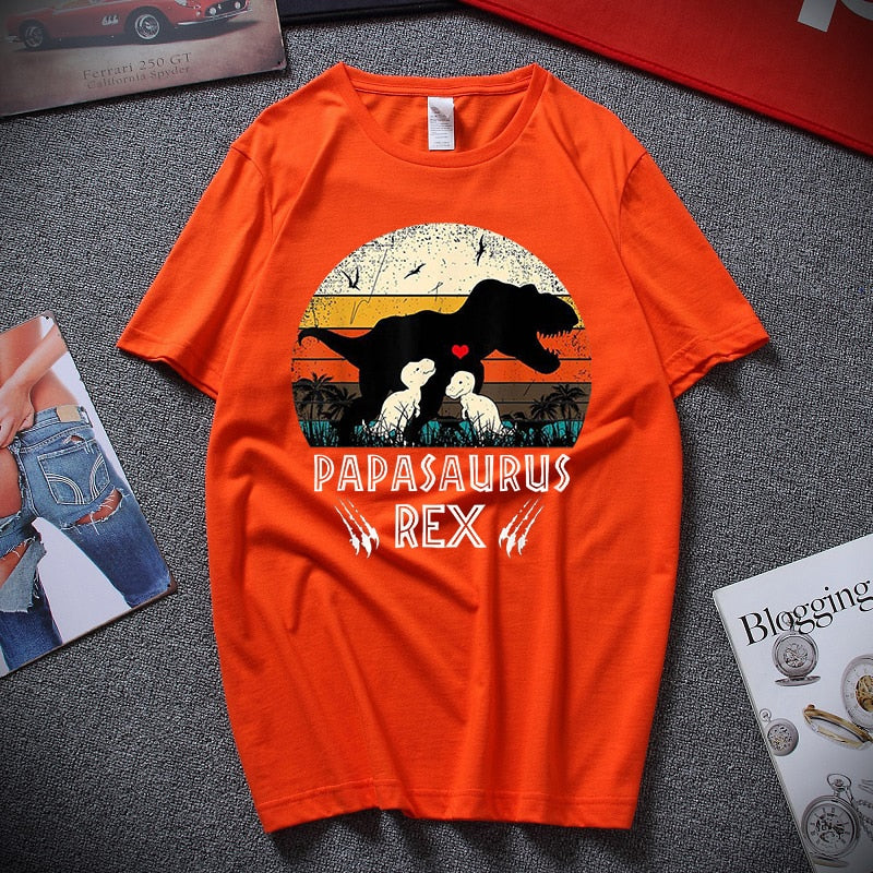 Męski T-shirt z nadrukiem dinozaura