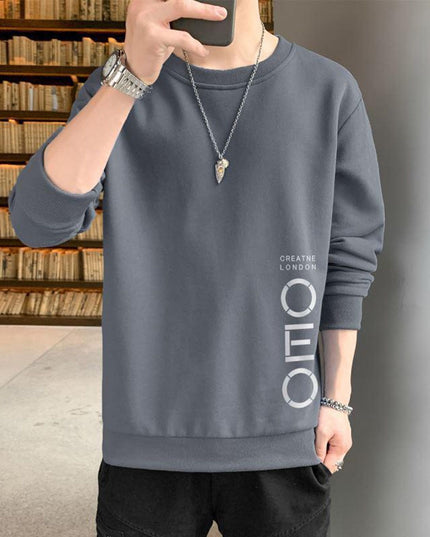 Męska bluza bez kaptura z nadrukiem