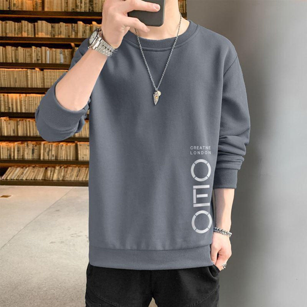 Męska bluza bez kaptura z nadrukiem