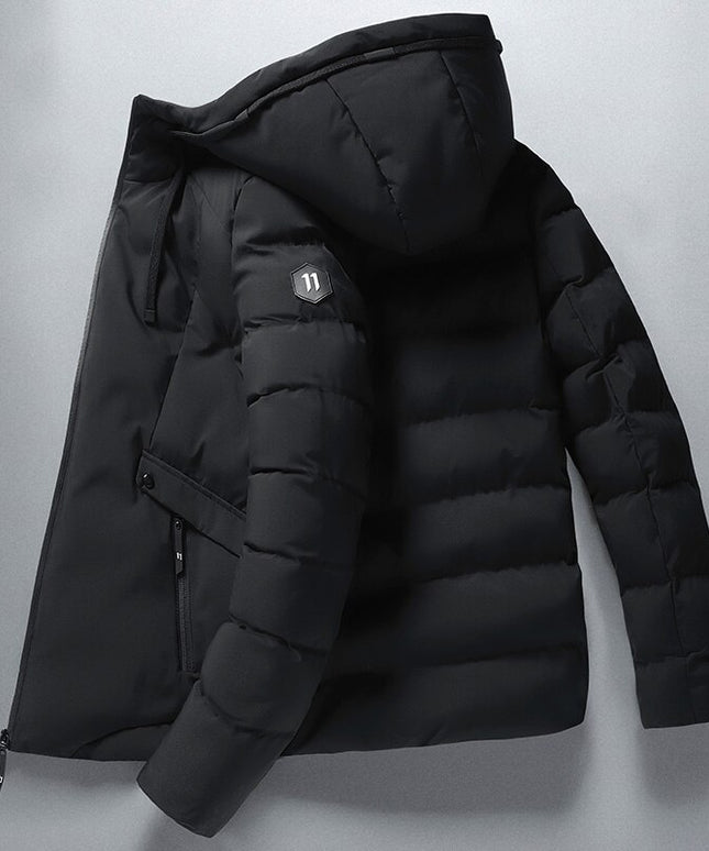 Męska kurtka zimowa ocieplana z kapturem