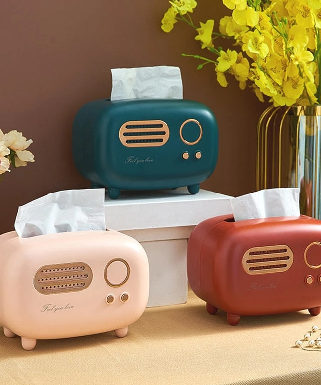 Pudełko na chusteczki w kształcie radia styl retro