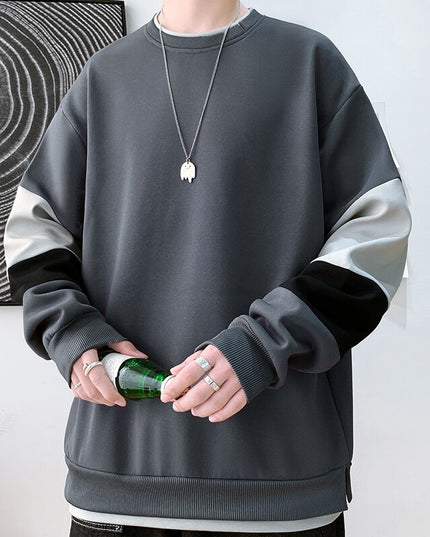 Męska bluza bez kaptura trzykolorowa