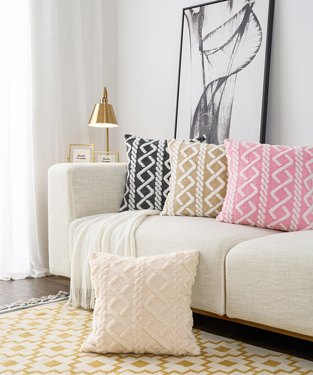 Poszewka na poduszkę z tłoczonym wzorem w pastelowych kolorach