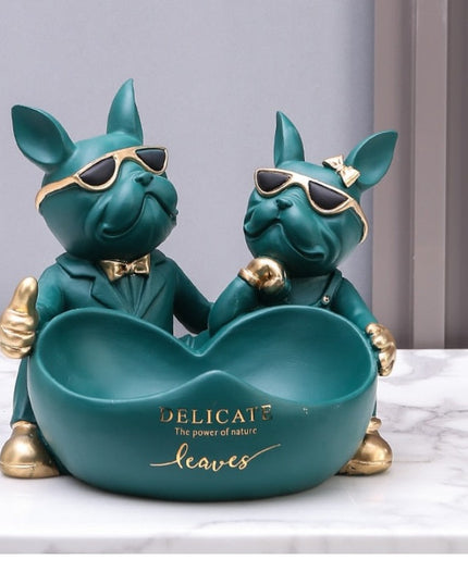 Figurka funkcjonalna buldog francuski z miseczką i haczykiem