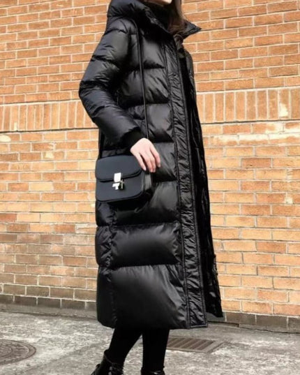 Damska kurtka zimowa o długości za kolano